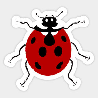 Simple Red Ladybug Design Sticker